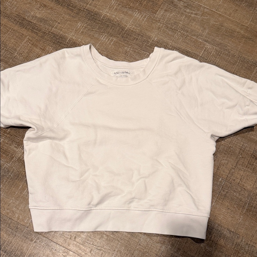 Nili Lotan Ciara Short Sleeve Sweatshirt Clean Girl Oversized